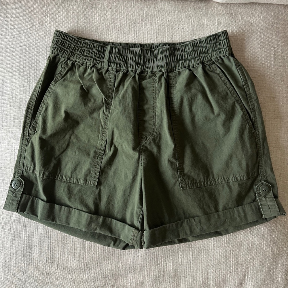 Sanctuary Shorts Women's High Rise Trail Army Green Pull-on Pockets Size 27